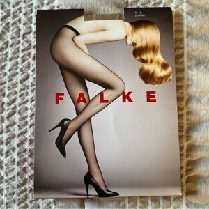 Falke Womens Netted Tights, Powder Tan, Size O/Small, Made In Italy
